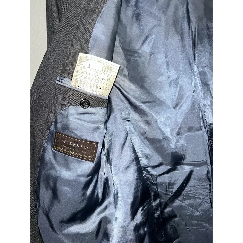 Suitsupply Blazer 38L/98 Vitale Barberis Gray Pure Wool Sport Coat Mens Lazio
